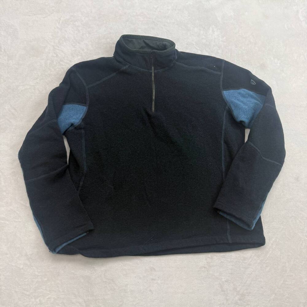 Kuhl Men's Quarter Zip Fleece Pullover Sweater Black Size XX Large Outdoor Gorp